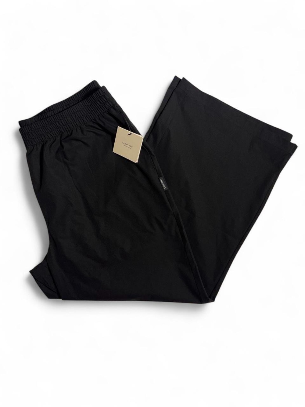 Calvin Klein Black Track Pants Elastic Waist Relaxed Fit